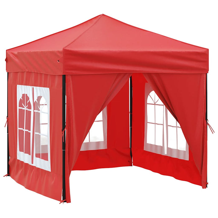 Tenda per Feste Pieghevole con Pareti Laterali Rosso 2x2 m 93506