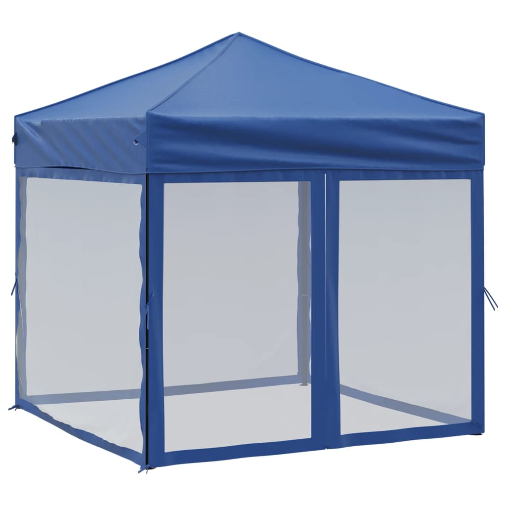Tenda per Feste Pieghevole con Pareti Laterali Blu 2x2 m