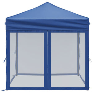 Tenda per Feste Pieghevole con Pareti Laterali Blu 2x2 m