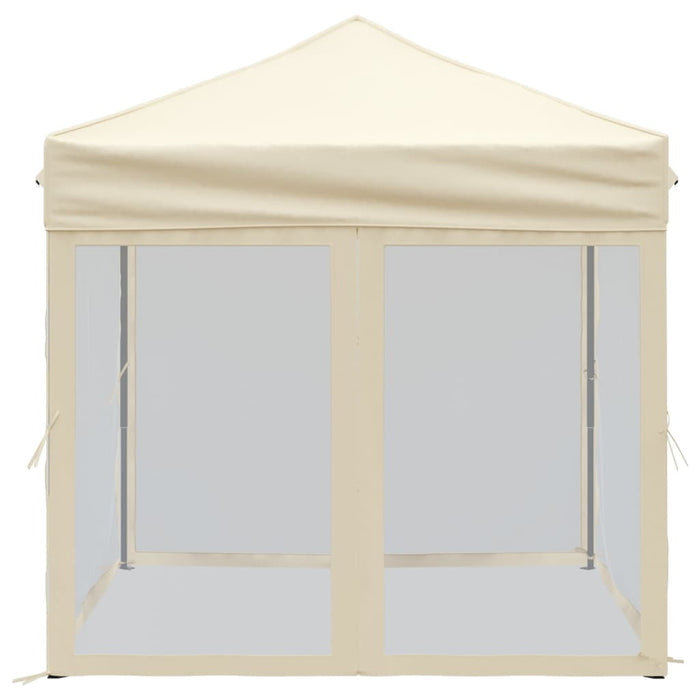 Tenda per Feste Pieghevole con Pareti Laterali Crema 2x2 m