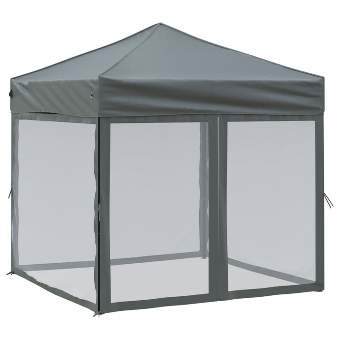 Tenda per Feste Pieghevole con Pareti Laterali Antracite 2x2 m