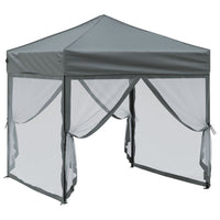 Tenda per Feste Pieghevole con Pareti Laterali Antracite 2x2 m