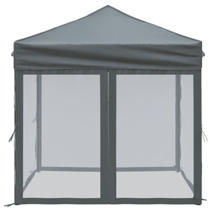 Tenda per Feste Pieghevole con Pareti Laterali Antracite 2x2 m