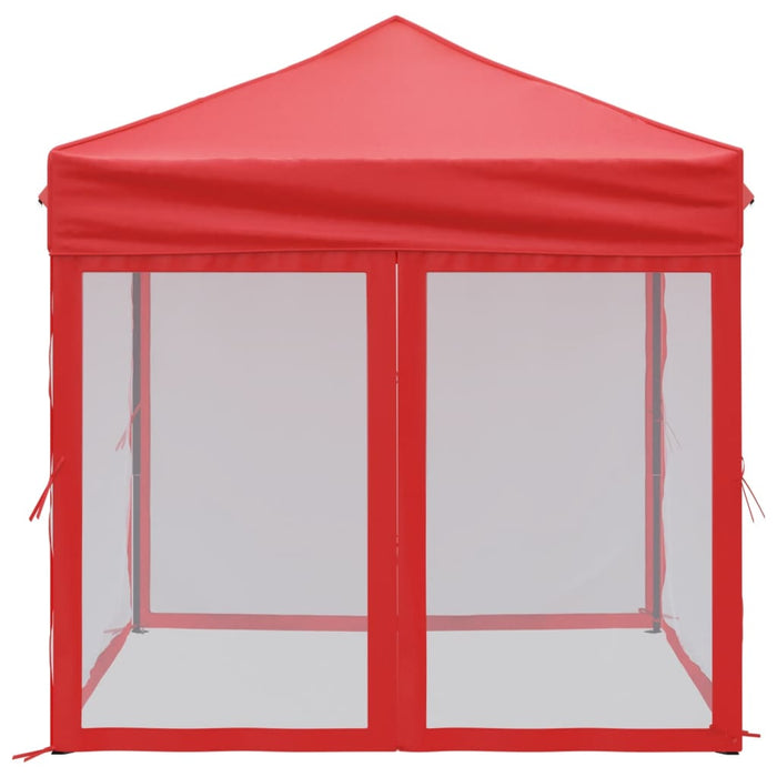 Tenda per Feste Pieghevole con Pareti Laterali Rosso 2x2 m