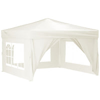 Tenda per Feste Pieghevole con Pareti Laterali Crema 3x3 m 93522
