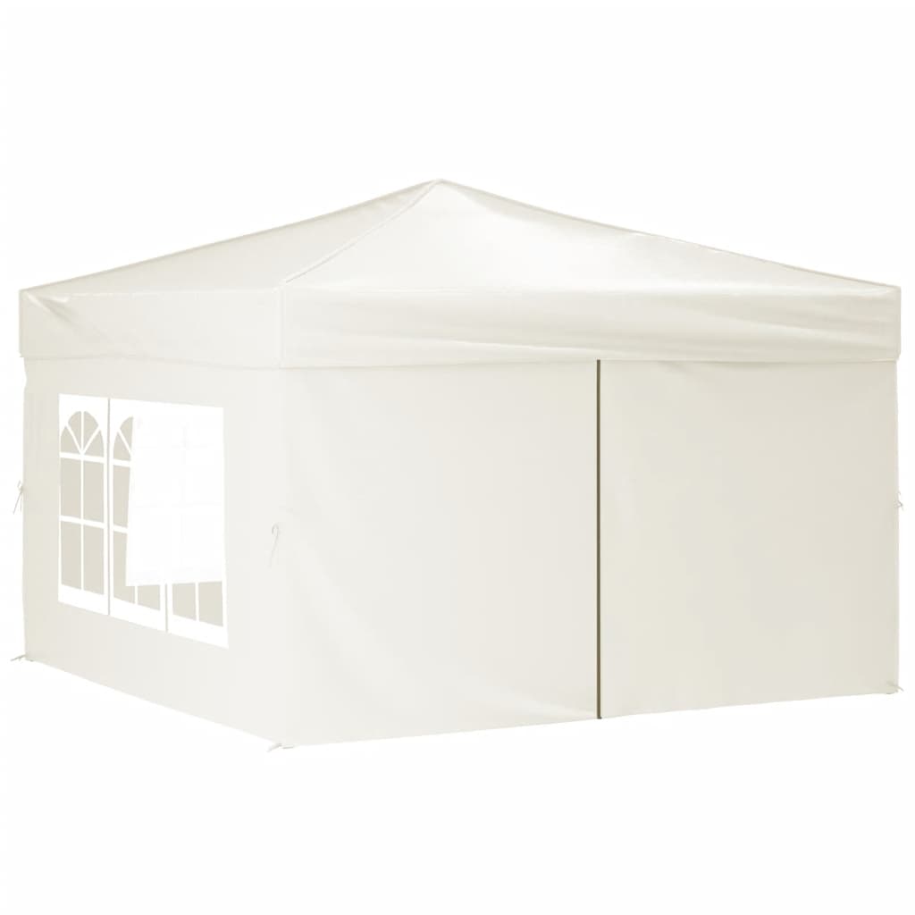 Tenda per Feste Pieghevole con Pareti Laterali Crema 3x3 m 93522