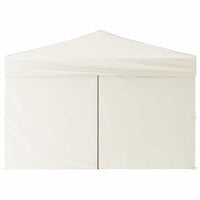Tenda per Feste Pieghevole con Pareti Laterali Crema 3x3 m