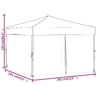 Tenda per Feste Pieghevole con Pareti Laterali Crema 3x3 m 93522