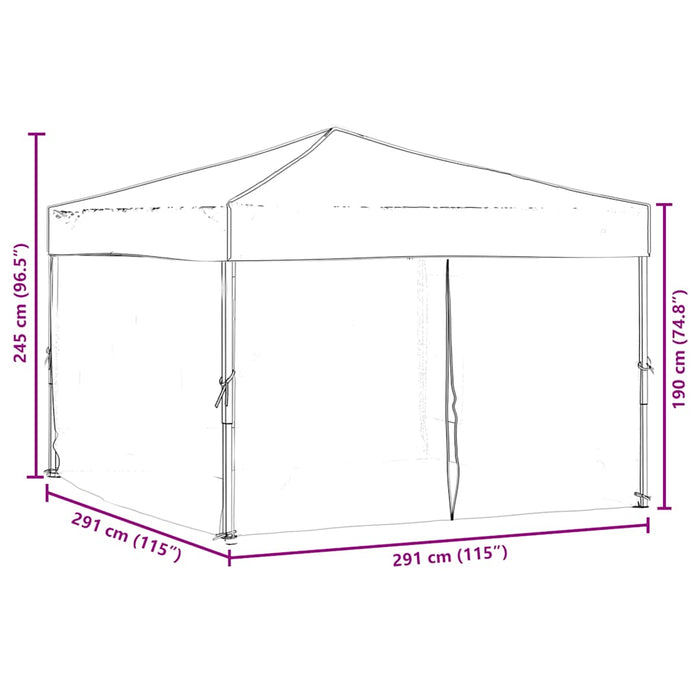 Tenda per Feste Pieghevole con Pareti Laterali Antracite 3x3 m 93523