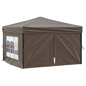Tenda per Feste Pieghevole con Pareti Laterali Tortora 3x3 m 93526