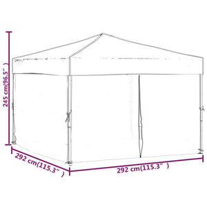 Tenda per Feste Pieghevole con Pareti Laterali Crema 3x3 m 93529