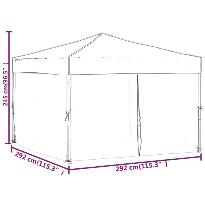 Tenda per Feste Pieghevole con Pareti Laterali Crema 3x3 m 93529