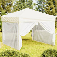 Tenda per Feste Pieghevole con Pareti Laterali Crema 3x3 m 93529