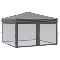 Tenda per Feste Pieghevole con Pareti Laterali Antracite 3x3 m
