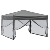 Tenda per Feste Pieghevole con Pareti Laterali Antracite 3x3 m