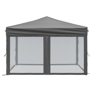 Tenda per Feste Pieghevole con Pareti Laterali Antracite 3x3 m