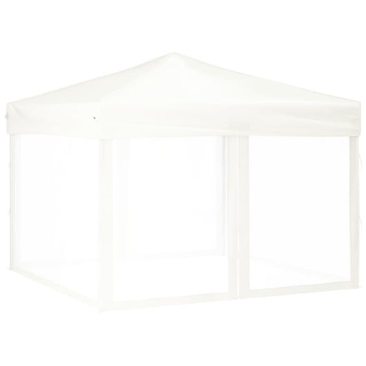 Tenda per Feste Pieghevole con Pareti Laterali Bianco 3x3 m
