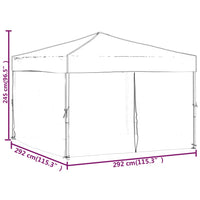Tenda per Feste Pieghevole con Pareti Laterali Rosso 3x3 m