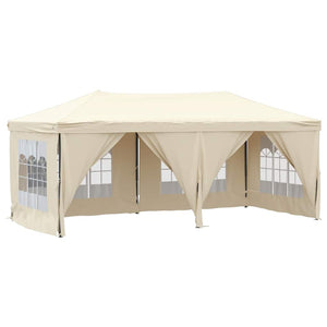 Tenda per Feste Pieghevole con Pareti Laterali Crema 3x6 m 93543