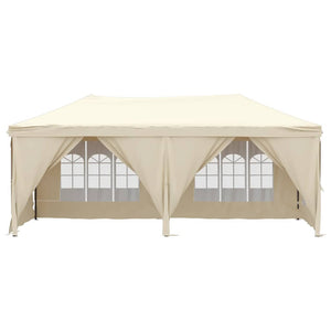 Tenda per Feste Pieghevole con Pareti Laterali Crema 3x6 m 93543