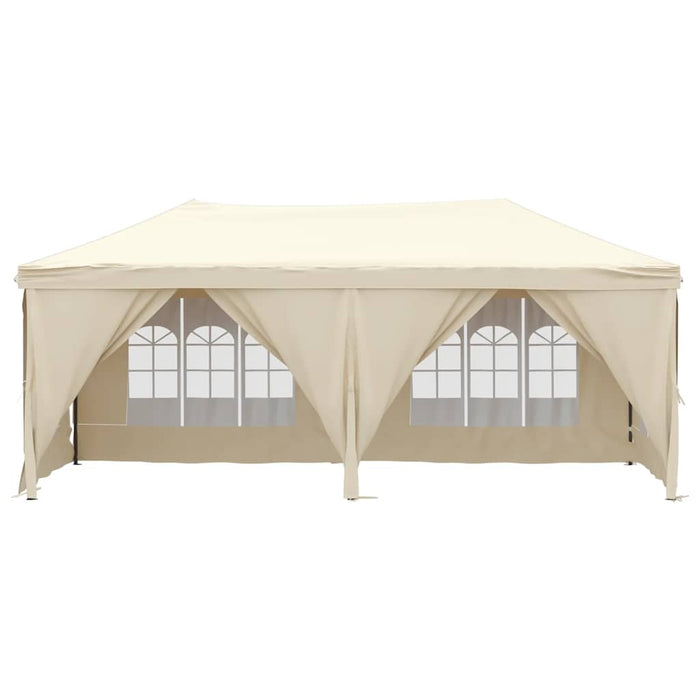 Tenda per Feste Pieghevole con Pareti Laterali Crema 3x6 m 93543