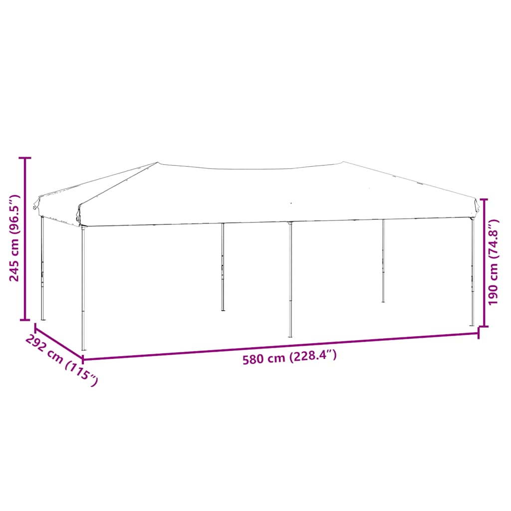 Tenda per Feste Pieghevole con Pareti Laterali Crema 3x6 m 93543