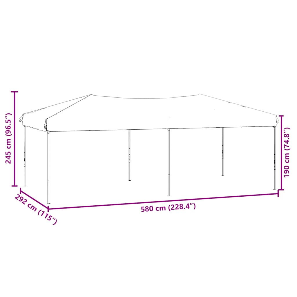 Tenda per Feste Pieghevole con Pareti Laterali Bianco 3x6 m
