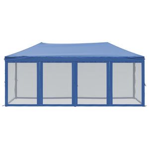 Tenda per Feste Pieghevole con Pareti Laterali Blu 3x6 m