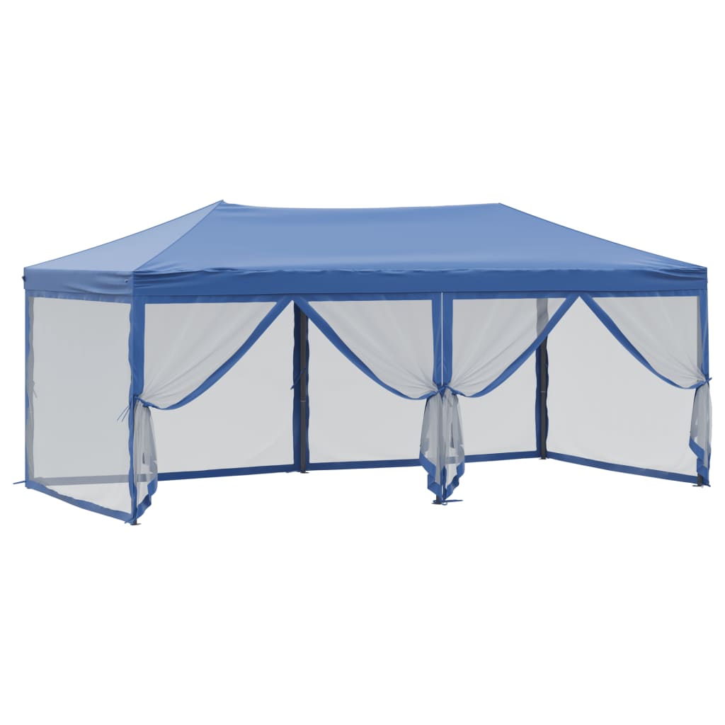 Tenda per Feste Pieghevole con Pareti Laterali Blu 3x6 m