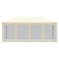 Tenda per Feste Pieghevole con Pareti Laterali Crema 3x6 m 93550