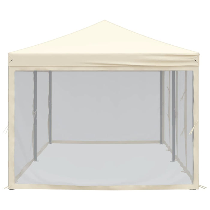Tenda per Feste Pieghevole con Pareti Laterali Crema 3x6 m