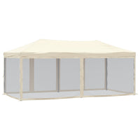 Tenda per Feste Pieghevole con Pareti Laterali Crema 3x6 m 93550