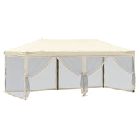 Tenda per Feste Pieghevole con Pareti Laterali Crema 3x6 m 93550