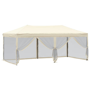Tenda per Feste Pieghevole con Pareti Laterali Crema 3x6 m 93550