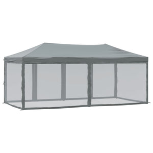Tenda per Feste Pieghevole con Pareti Laterali Antracite 3x6 m