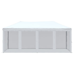 Tenda per Feste Pieghevole con Pareti Laterali Bianco 3x6 m