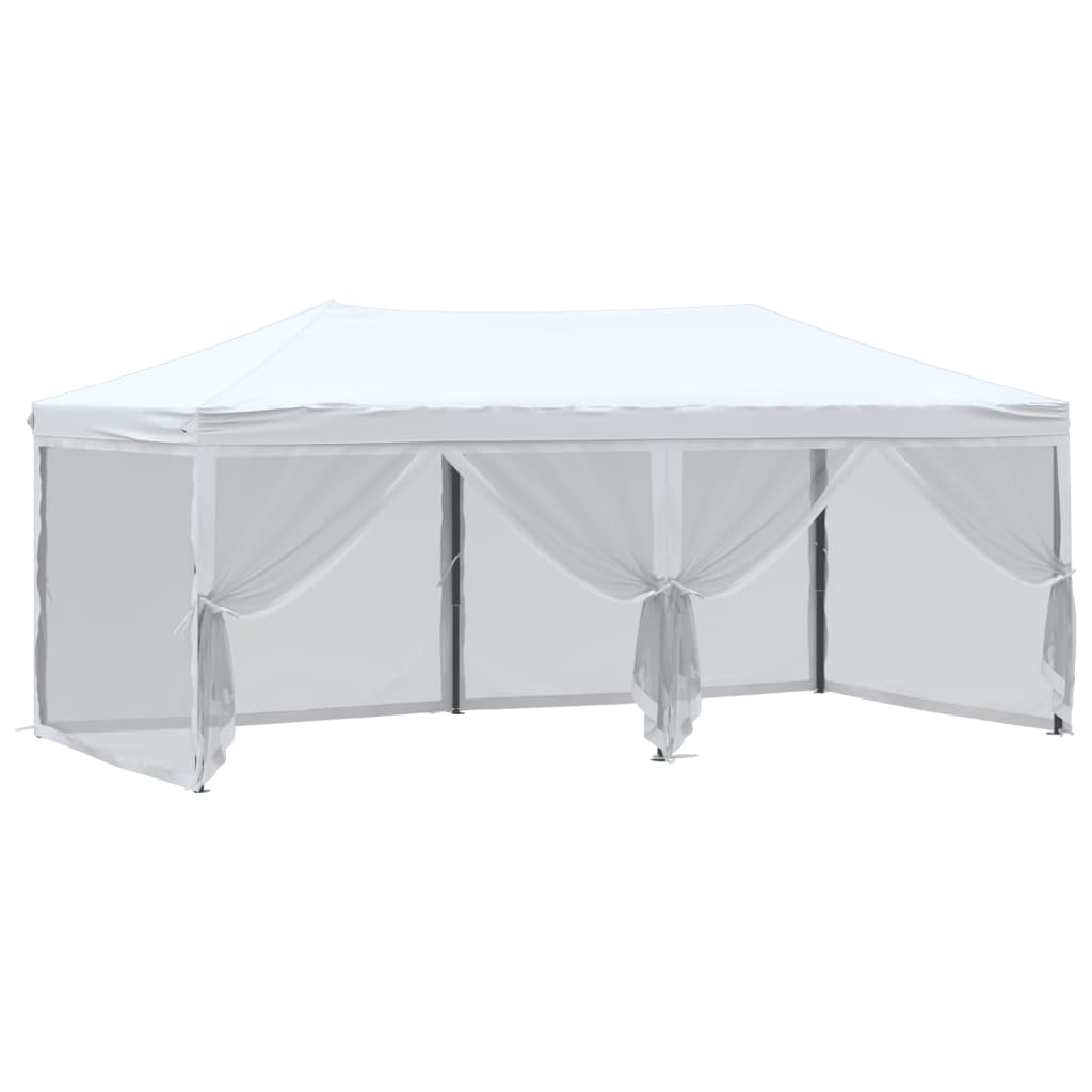 Tenda per Feste Pieghevole con Pareti Laterali Bianco 3x6 m