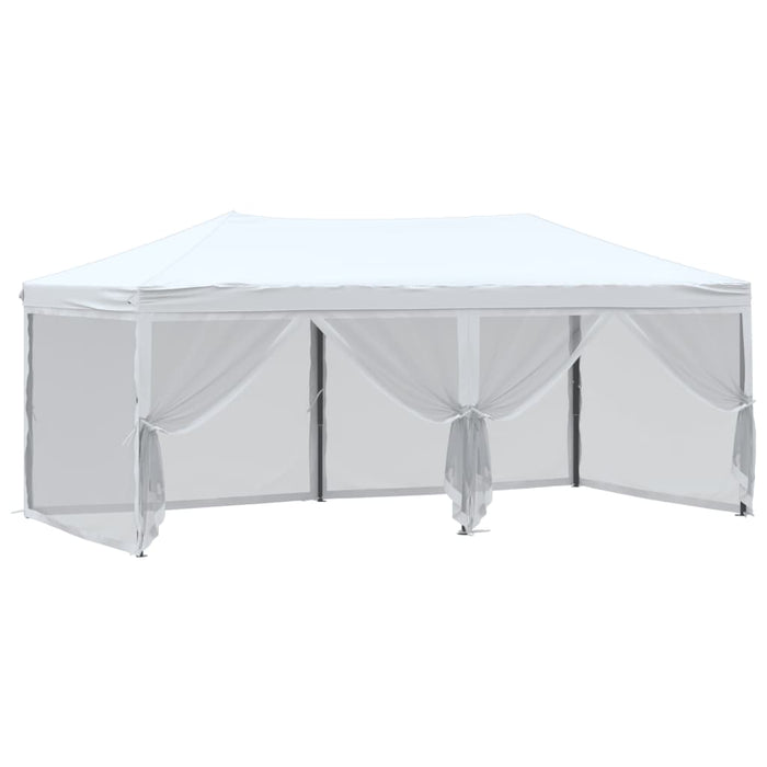 Tenda per Feste Pieghevole con Pareti Laterali Bianco 3x6 m