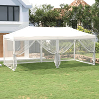 Tenda per Feste Pieghevole con Pareti Laterali Bianco 3x6 m 93552