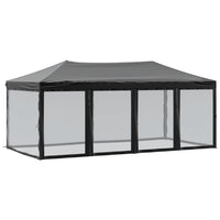 Tenda per Feste Pieghevole con Pareti Laterali Nero 3x6 m