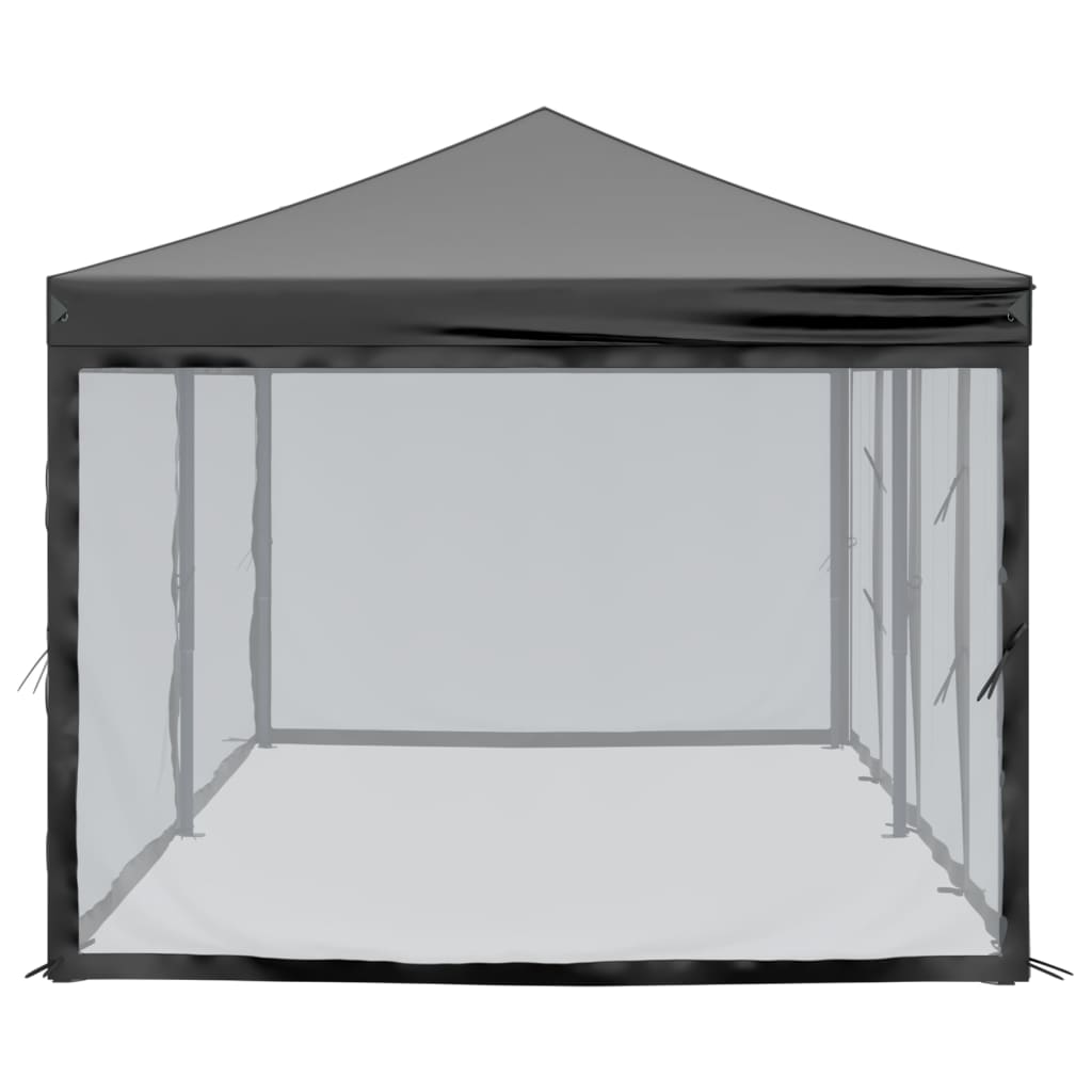 Tenda per Feste Pieghevole con Pareti Laterali Nero 3x6 m