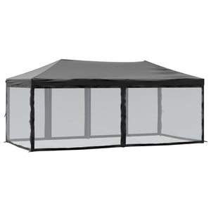 Tenda per Feste Pieghevole con Pareti Laterali Nero 3x6 m