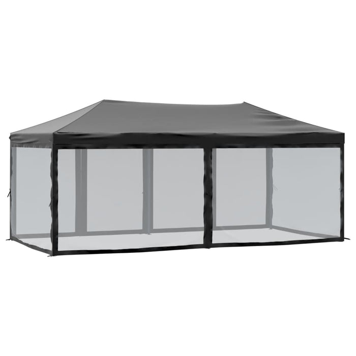 Tenda per Feste Pieghevole con Pareti Laterali Nero 3x6 m