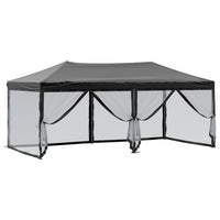 Tenda per Feste Pieghevole con Pareti Laterali Nero 3x6 m