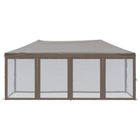 Tenda per Feste Pieghevole con Pareti Laterali Tortora 3x6 m