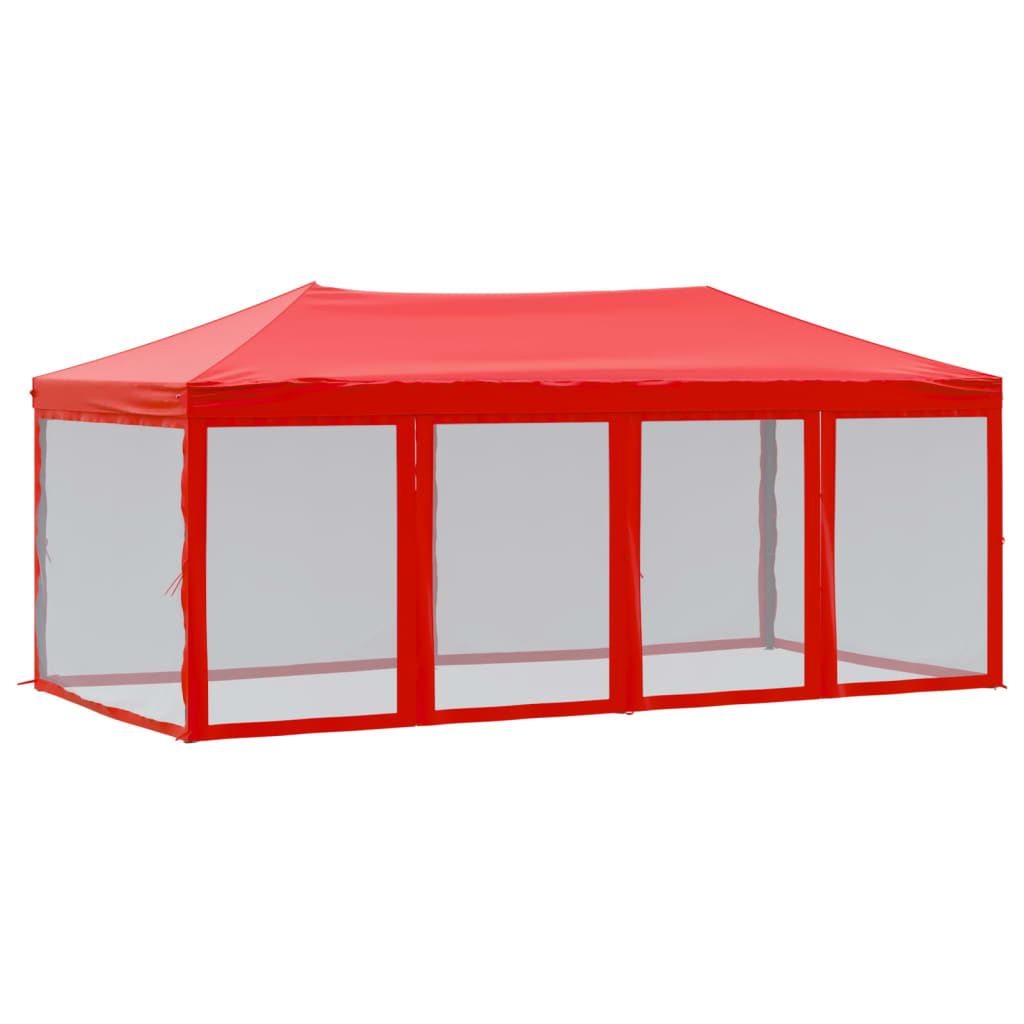 Tenda per Feste Pieghevole con Pareti Laterali Rosso 3x6 m 93555