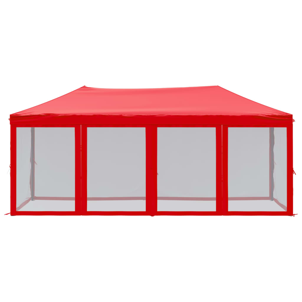 Tenda per Feste Pieghevole con Pareti Laterali Rosso 3x6 m