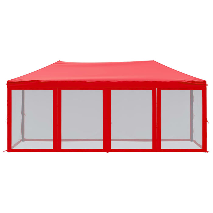 Tenda per Feste Pieghevole con Pareti Laterali Rosso 3x6 m 93555