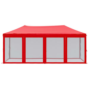 Tenda per Feste Pieghevole con Pareti Laterali Rosso 3x6 m 93555