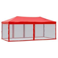 Tenda per Feste Pieghevole con Pareti Laterali Rosso 3x6 m 93555